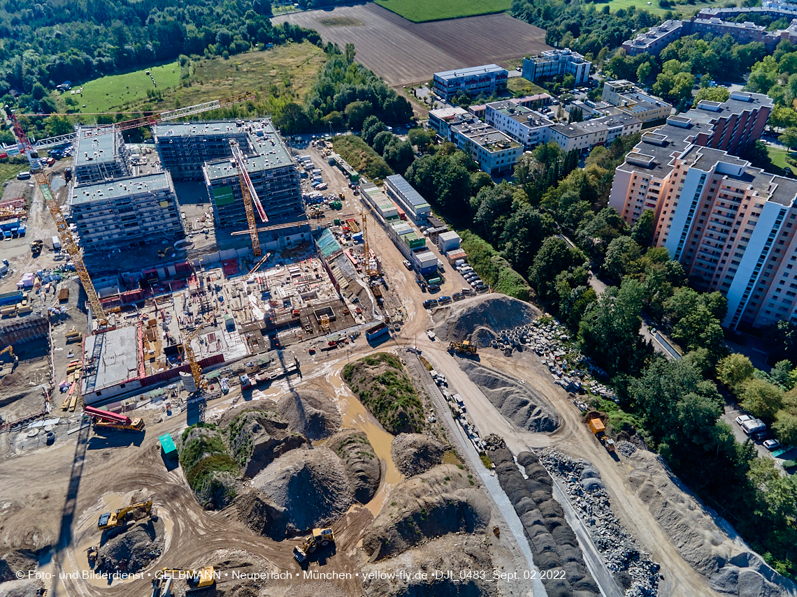 02.09.2022 - Baustelle Alexisquartier und Pandion Verde in Neuperlach